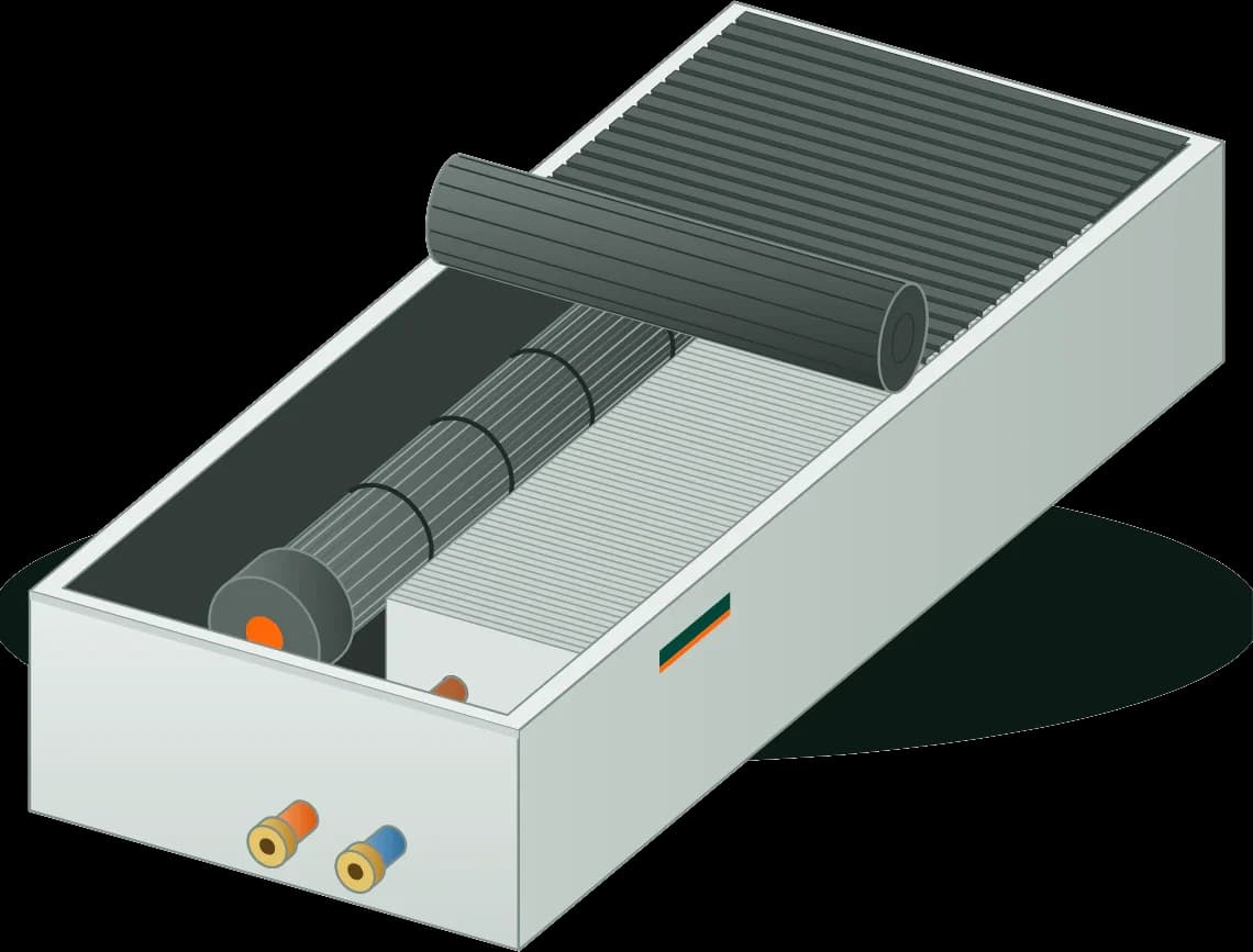 Fan-assisted trench convector